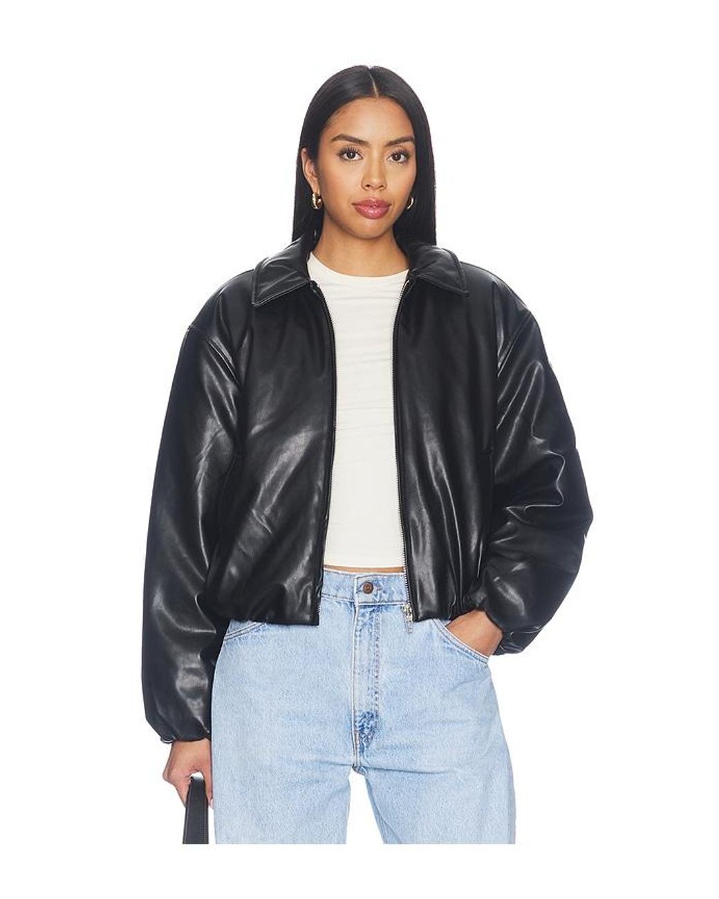 Blank NYC Blue Faux Leather Jacket