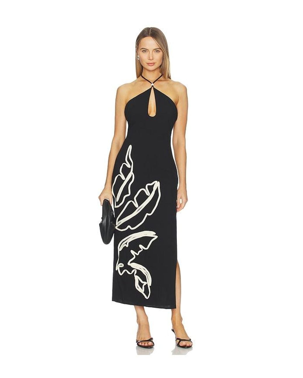 Seven Wonders Black Brontie Keyhole Halter Midi Dress