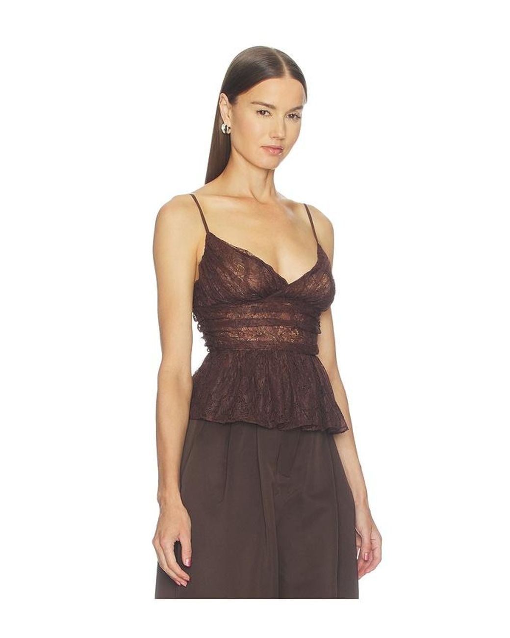 Camila Coelho Brown Lotte Top