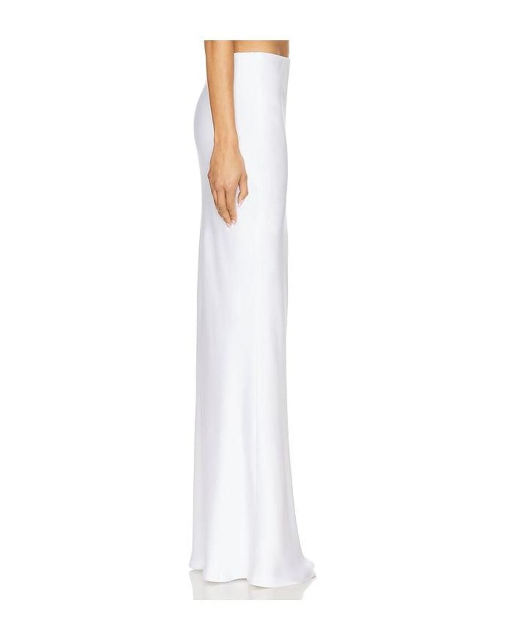 Norma Kamali White Bias Obie Skirt