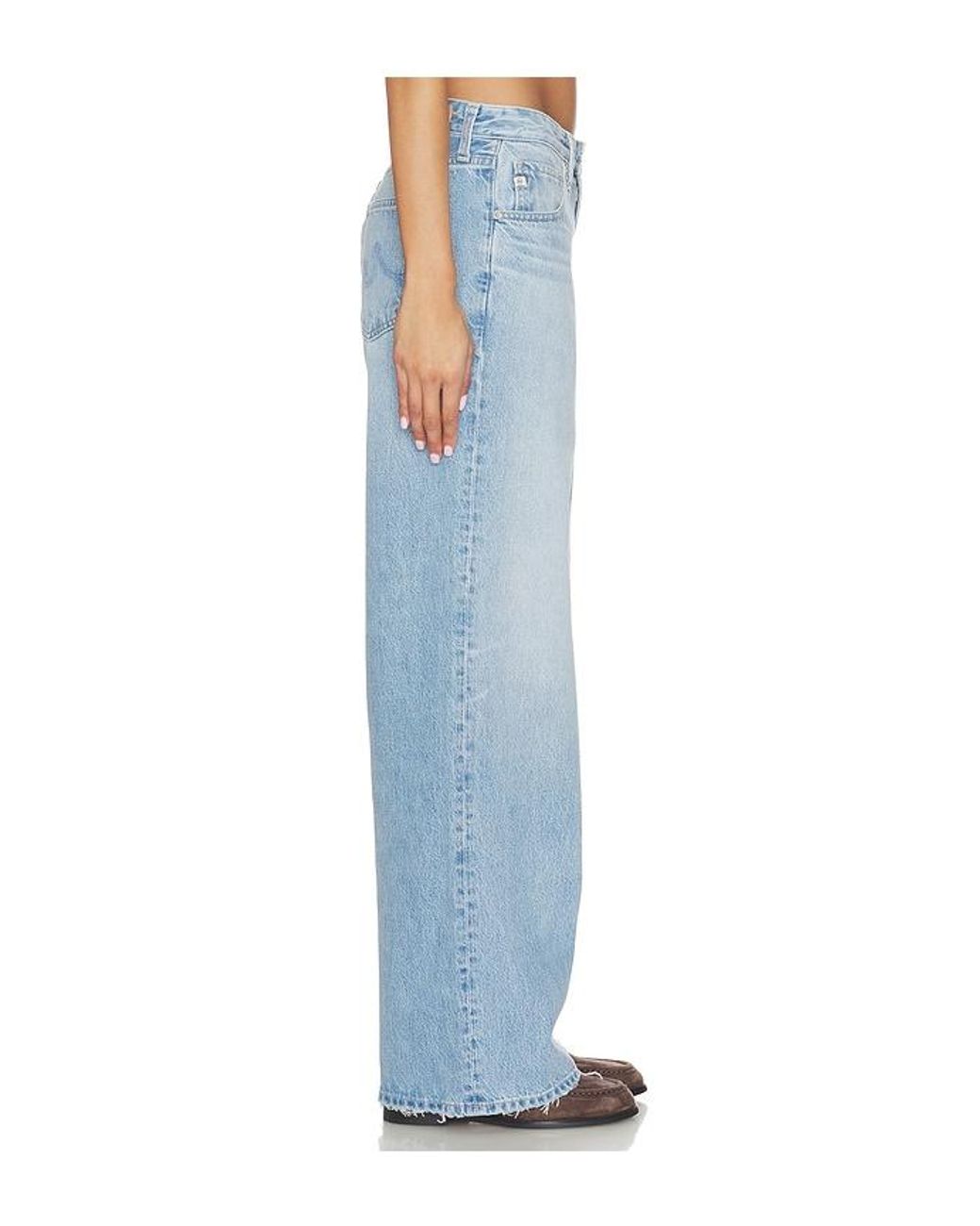 AG Jeans Blue Adria Low Rise Wide Leg Jeans