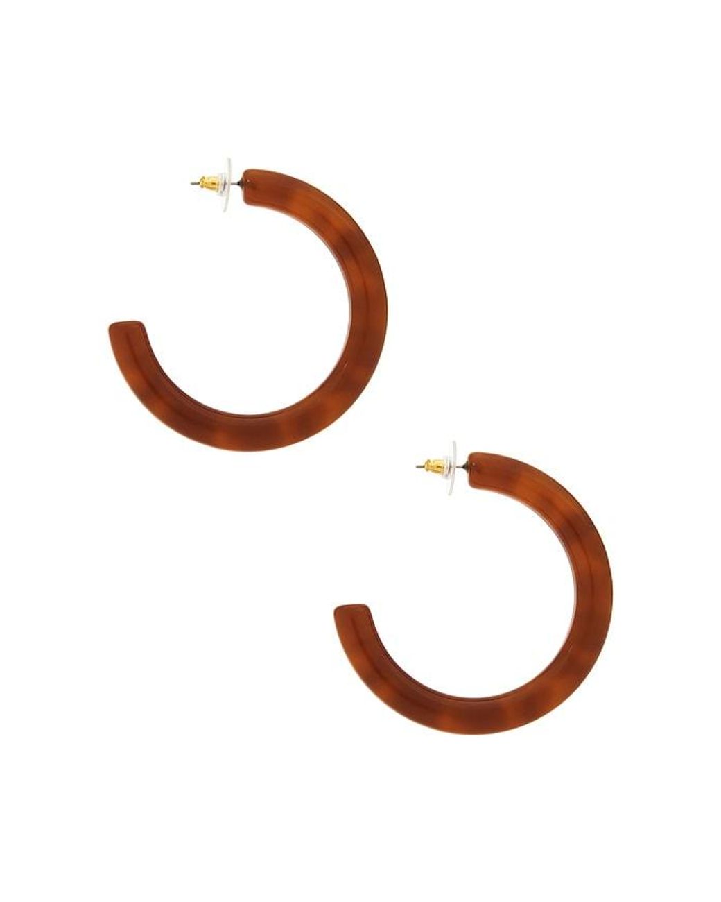 Lele Sadoughi Brown Broadway Hoop Earring