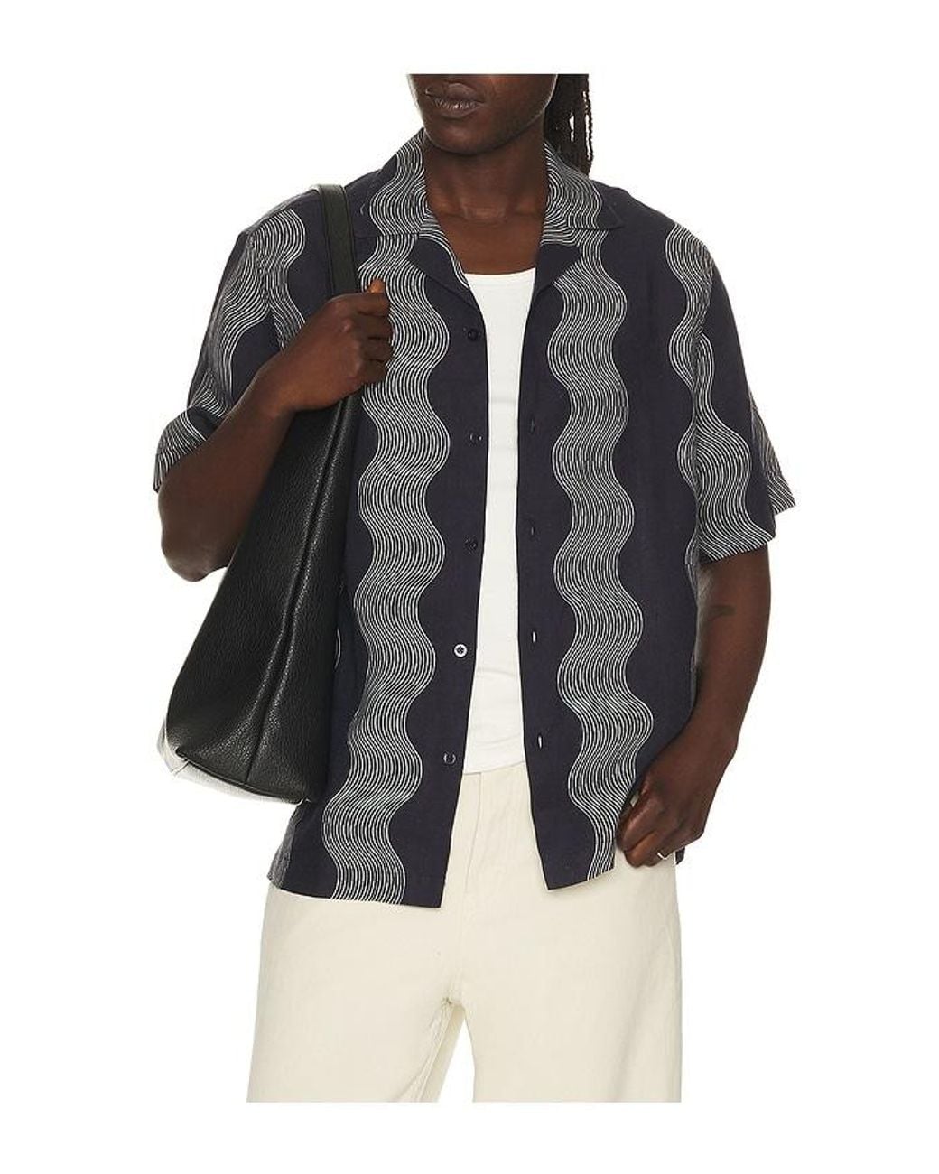 Frescobol Carioca Black Roberto Linen Shirt for men