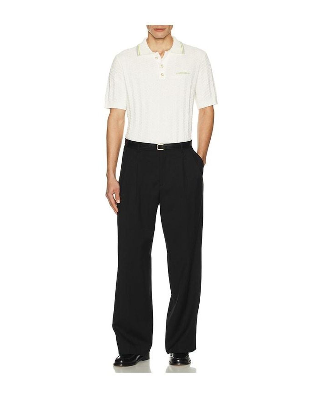 Casablanca White Tennis Boucle Polo Shirt for men