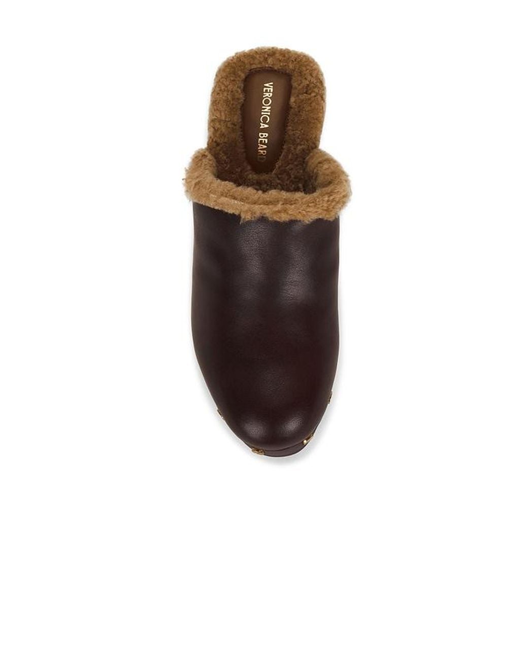 Veronica Beard Brown Larken Shearling Platform Clog