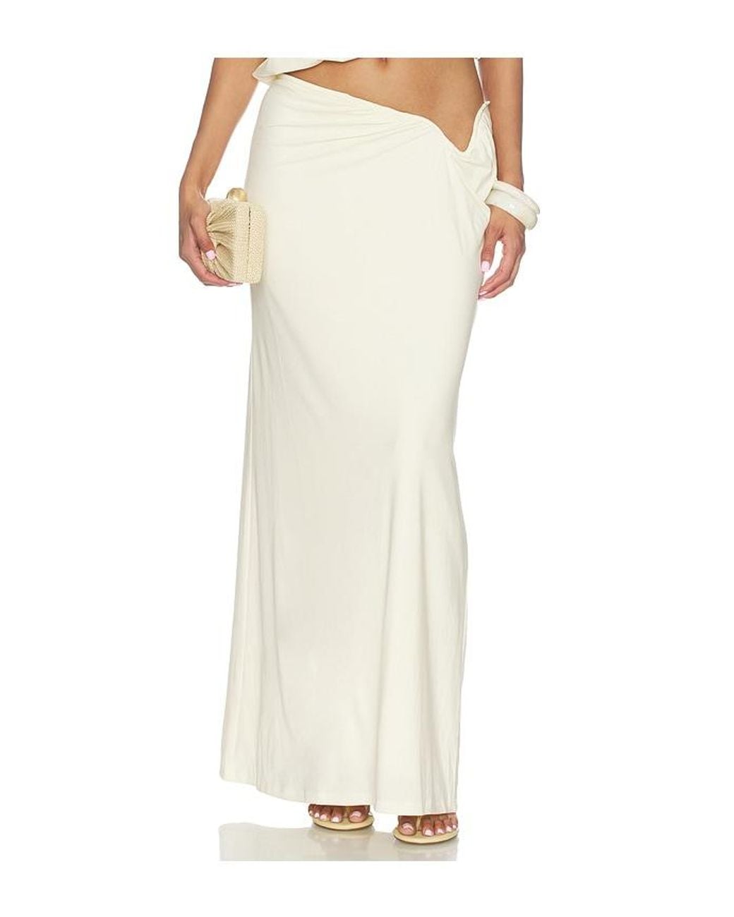 SNDY'S White Alia Maxi Skirt