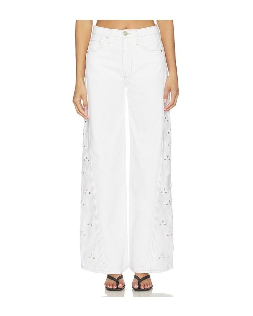 Hudson White James High Rise Wide Leg Pants