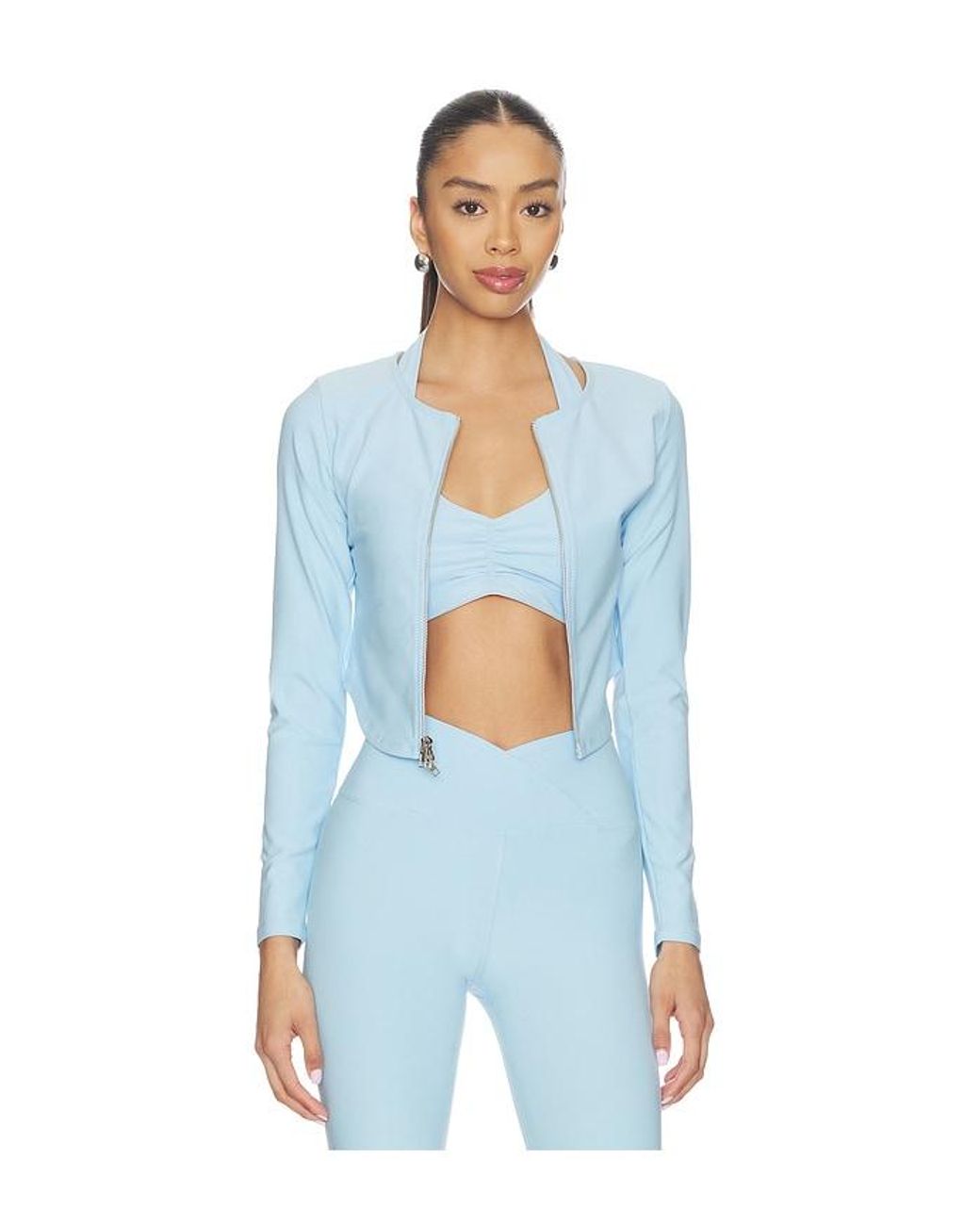 Year Of Ours Blue Stretch Zip Up Cardigan
