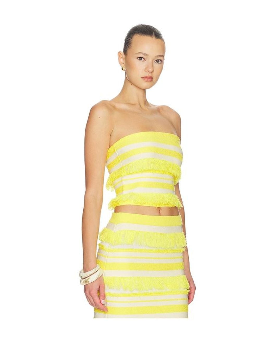 Jonathan Simkhai Yellow Cairo Knit Tube Top
