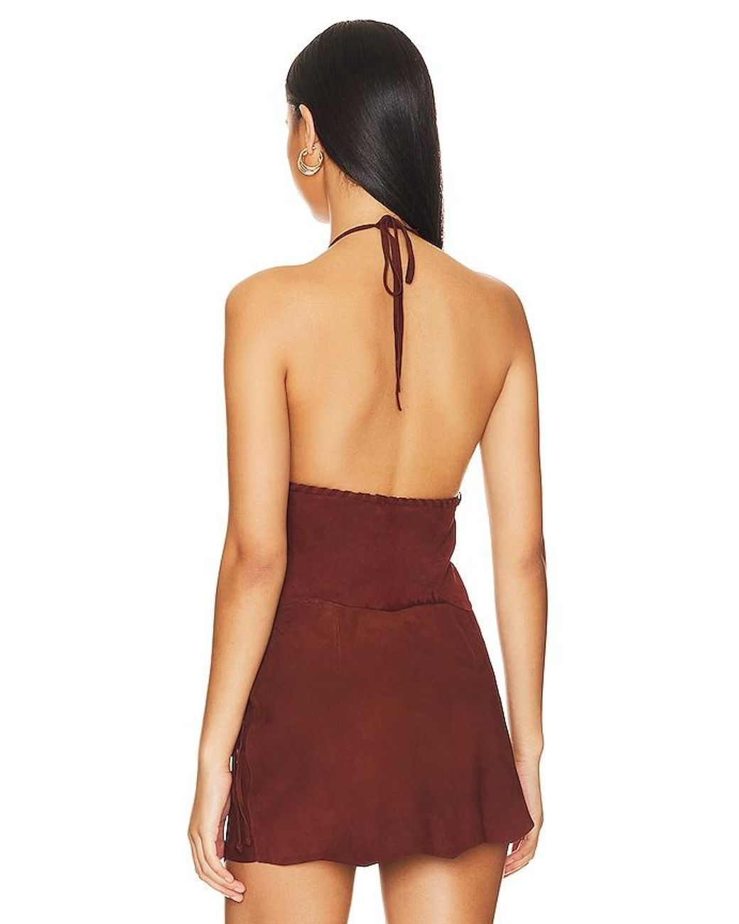 Lovers + Friends Red Suede Leather Top