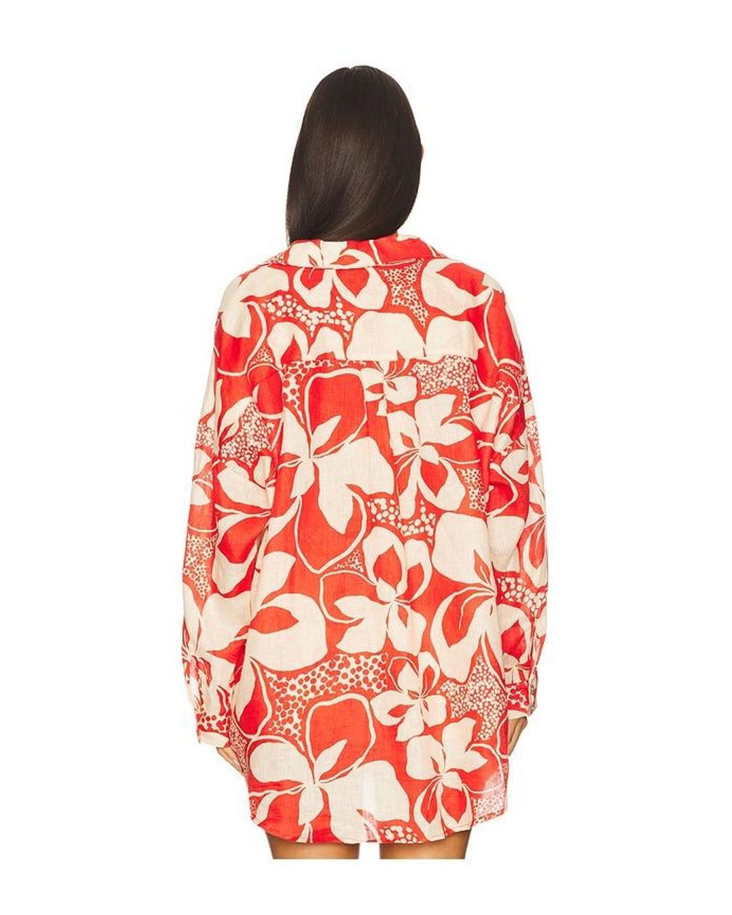 LSPACE Red Rio Tunic Shirt