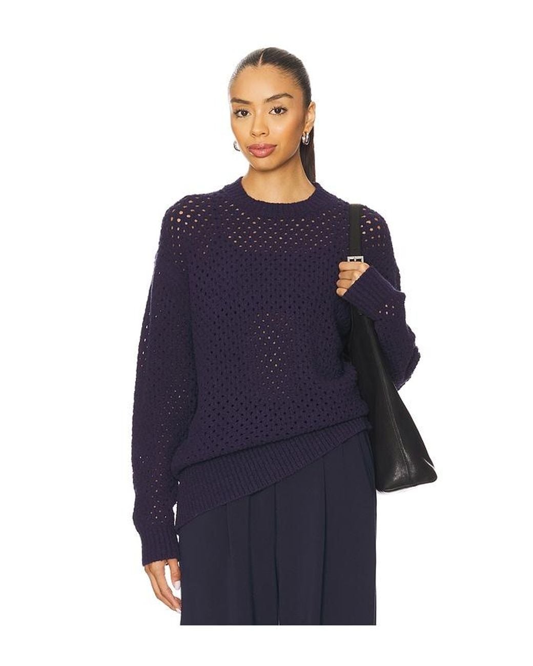 Varley Blue Grady Boucle Knit Sweater