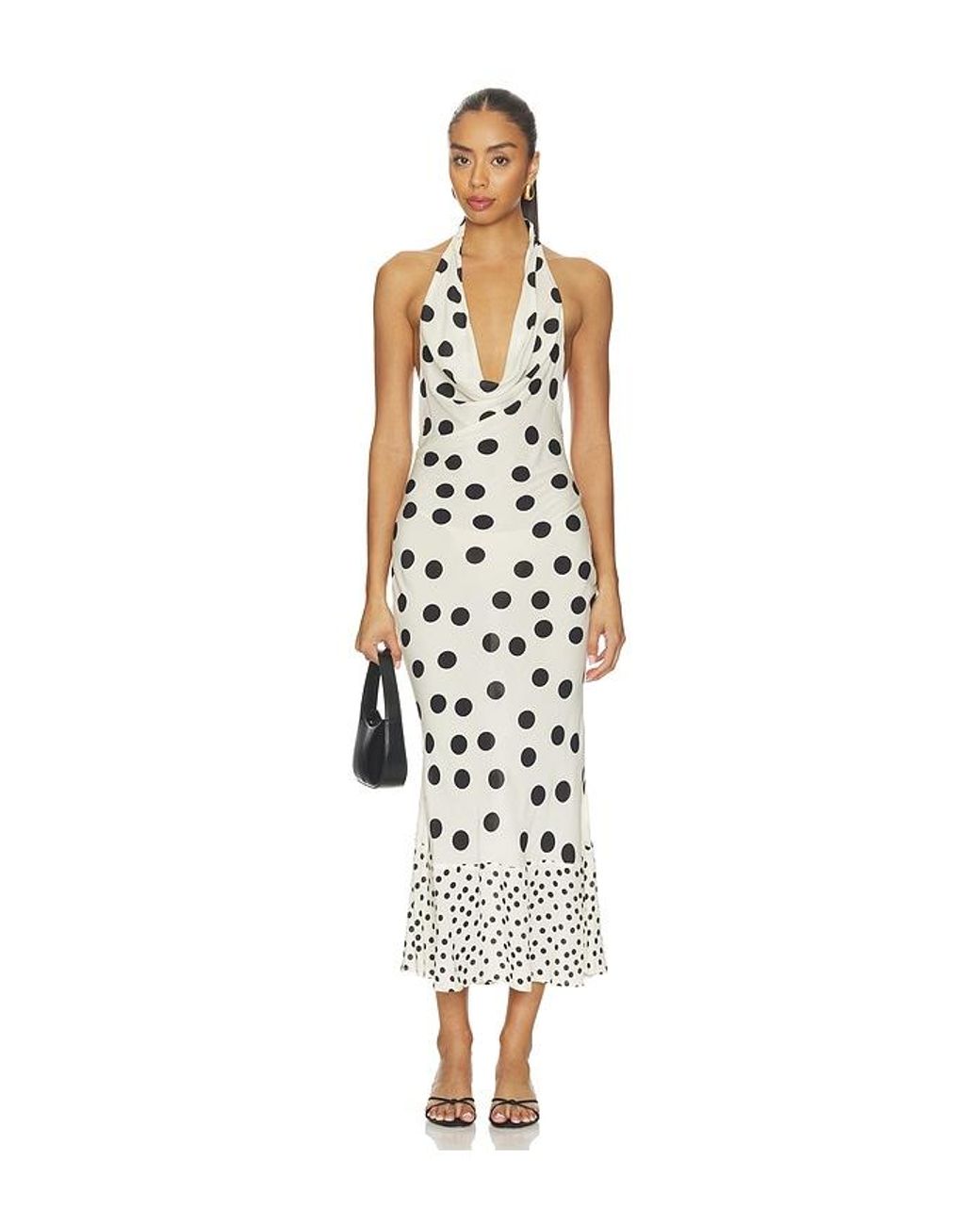 Tularosa White Elma Cowl Neck Dress