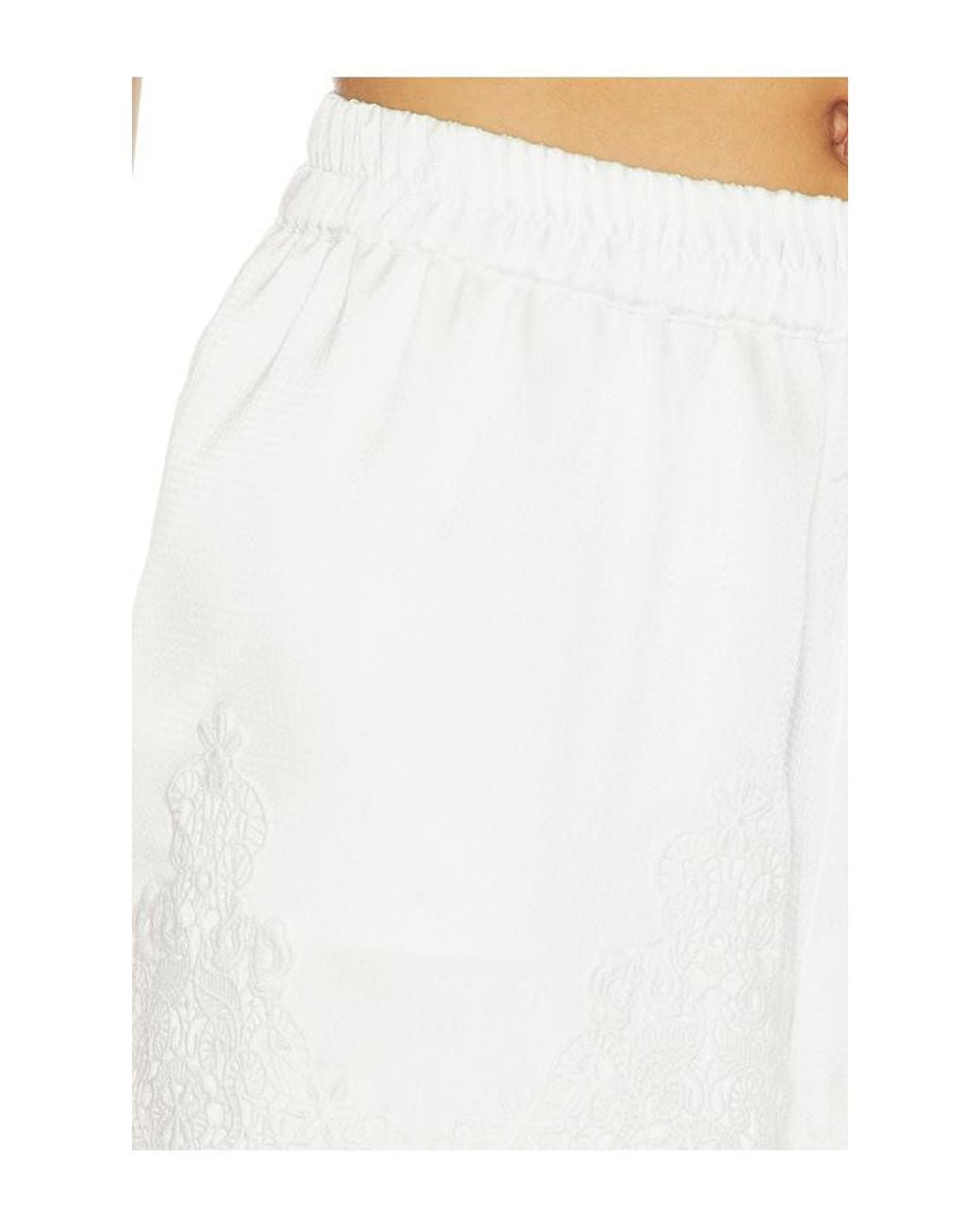 Generation Love White Lana Lace Combo Hammered Satin Shorts