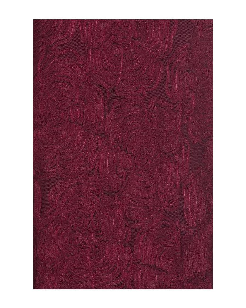ROTATE BIRGER CHRISTENSEN Red Flower Mesh Maxi Dress