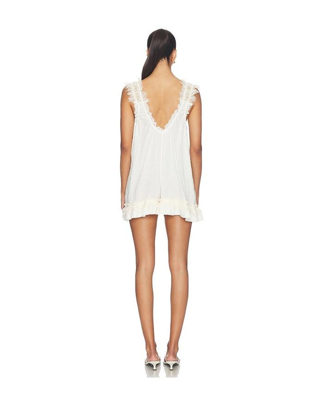 Free People White X Intimately Fp Wish Me Luck Romper