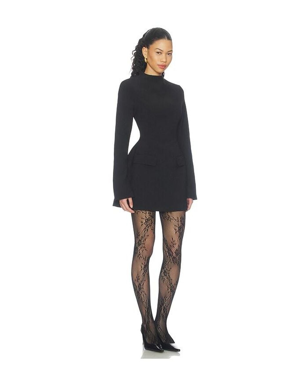 Odd Muse Black Split Sleeve Mini Dress