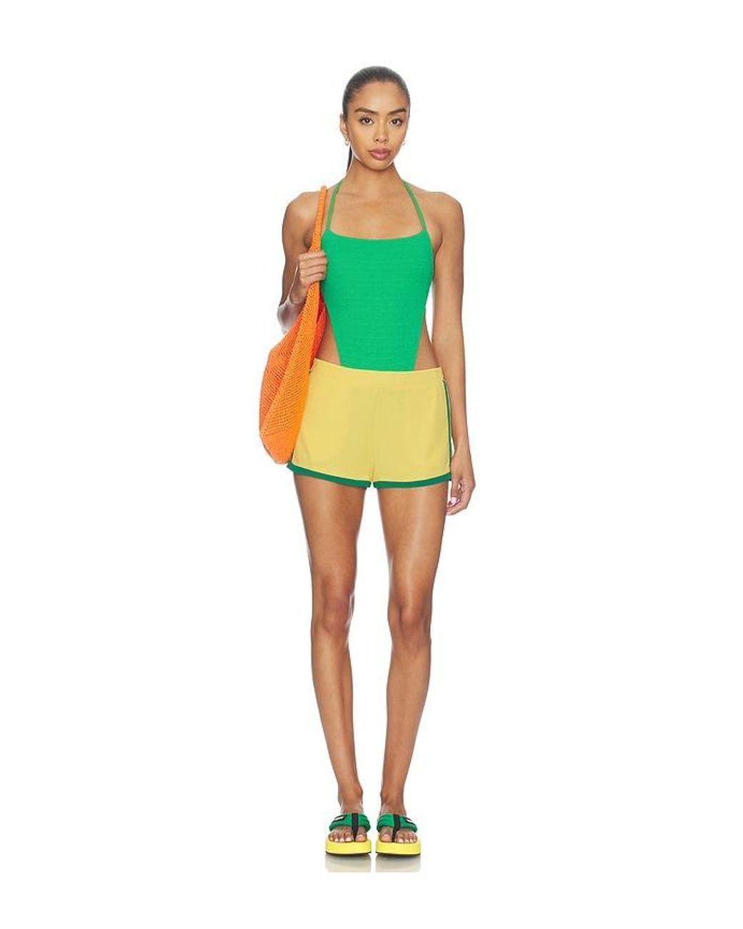 SNDY'S Yellow Richie Contrast Short