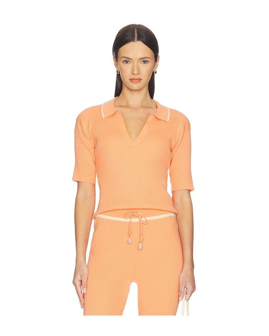 La Porte Orange Odette Knit Polo