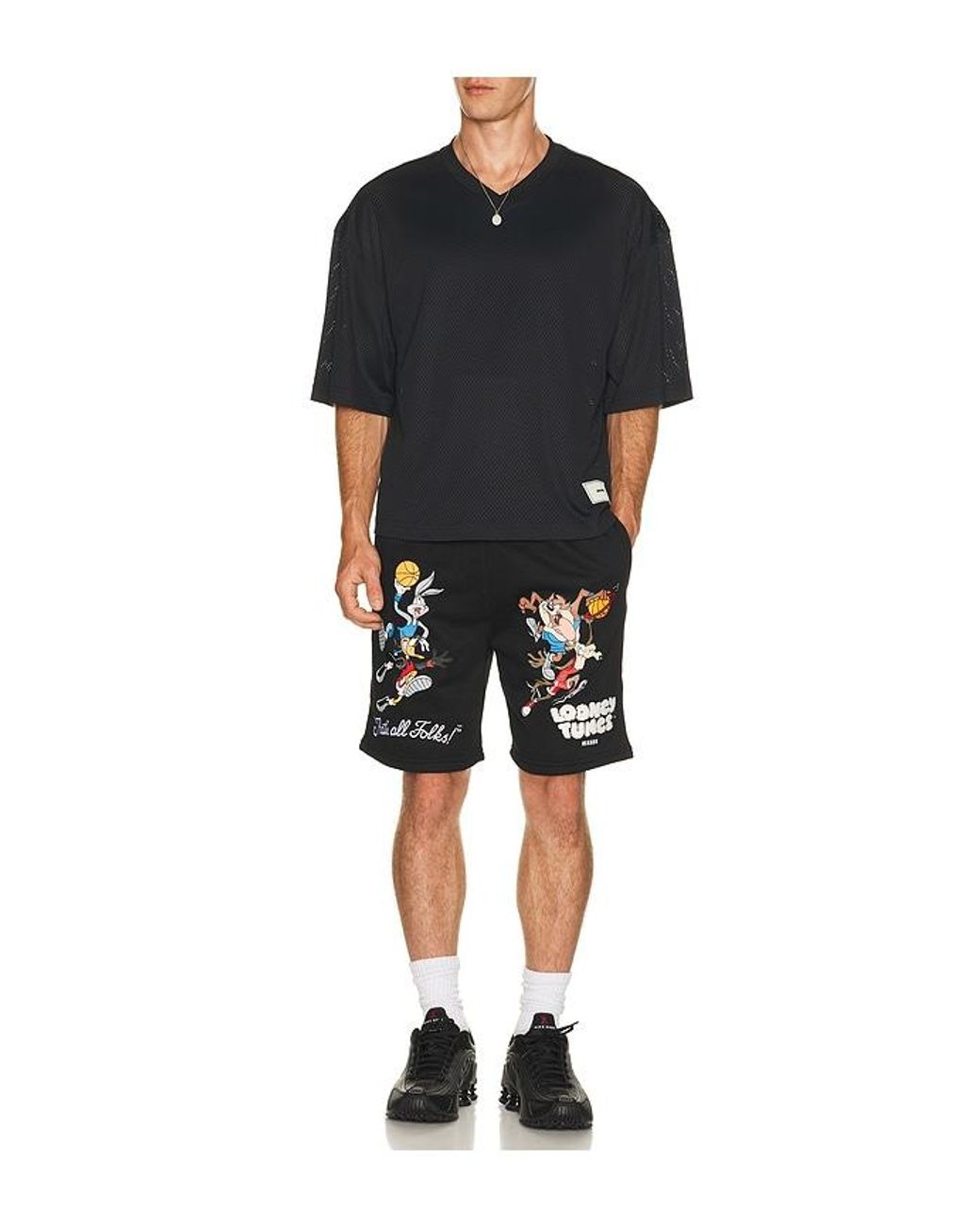 Reason Black Looney Tunes Basketball Short for men