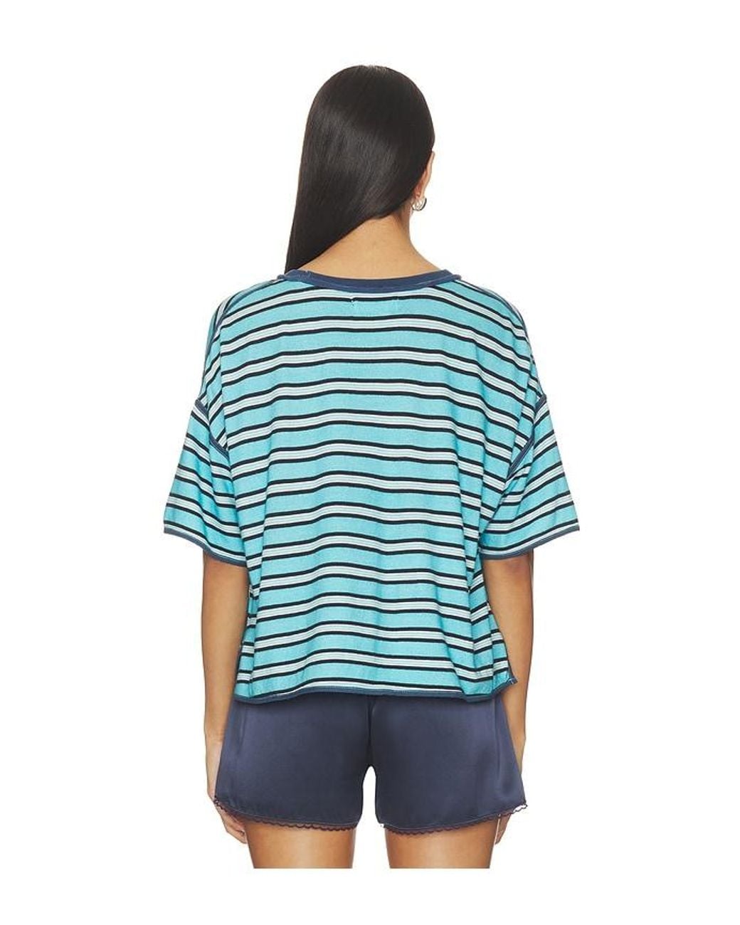 Free People Blue X We The Free Clean Rugby Tee