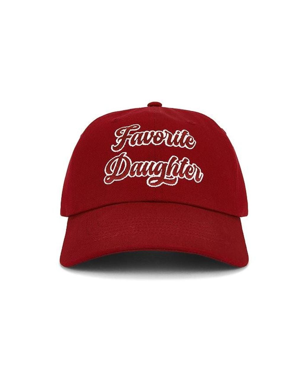FAVORITE DAUGHTER Red The Script Logo Baseball Cap