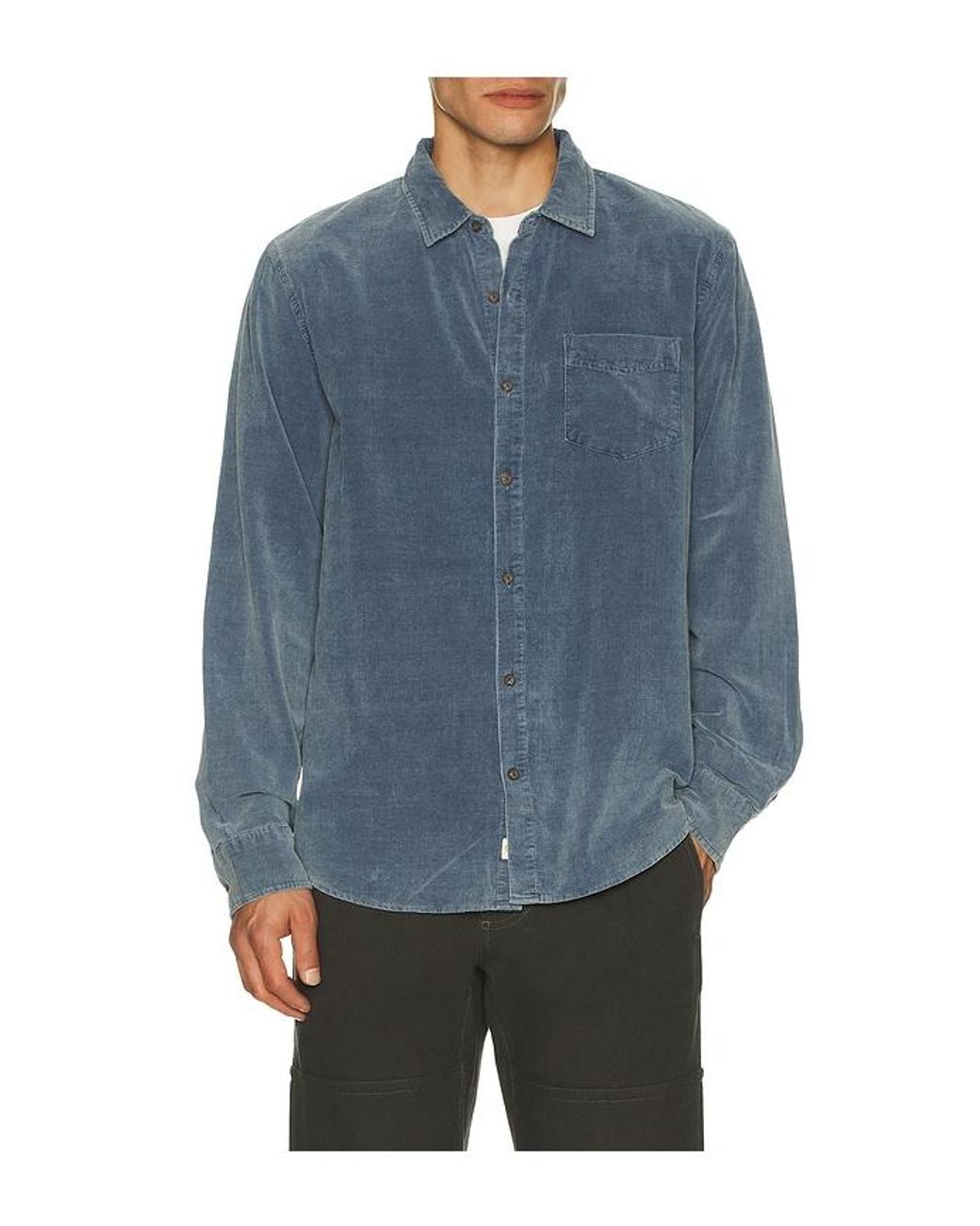 Marine Layer Blue Lightweight Corduroy Shirt for men