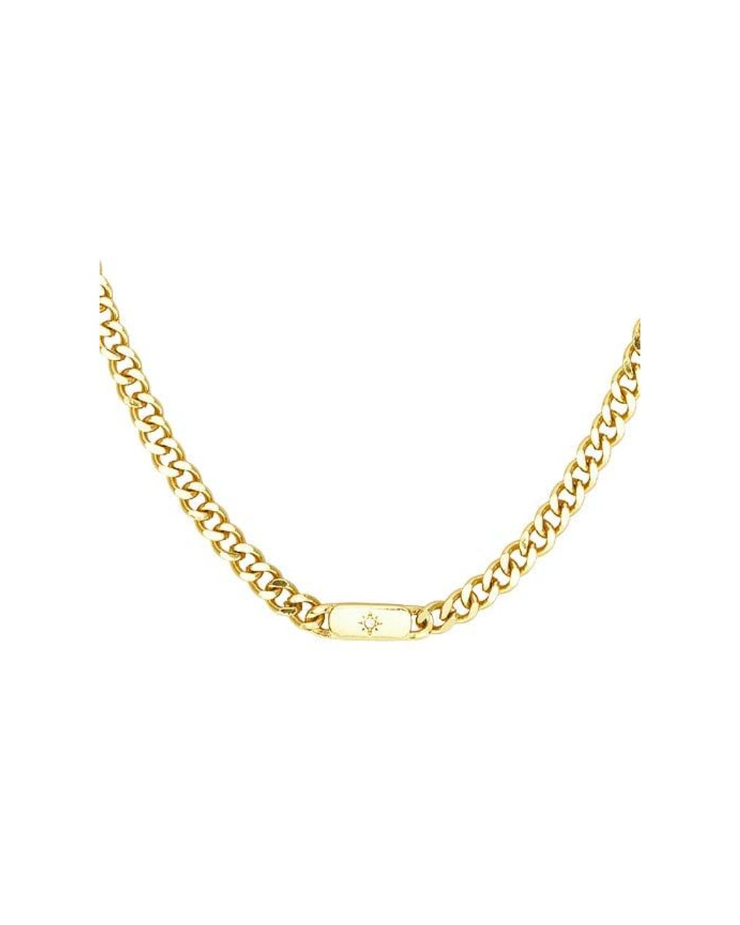 Mazin Jewels Metallic Starburst Cuban Link Necklace