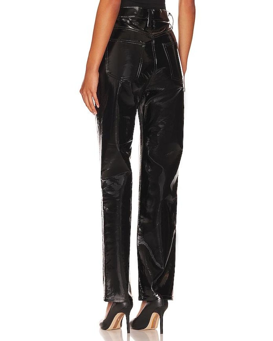 Agolde Black Recycled Leather 90's Pinch Waist