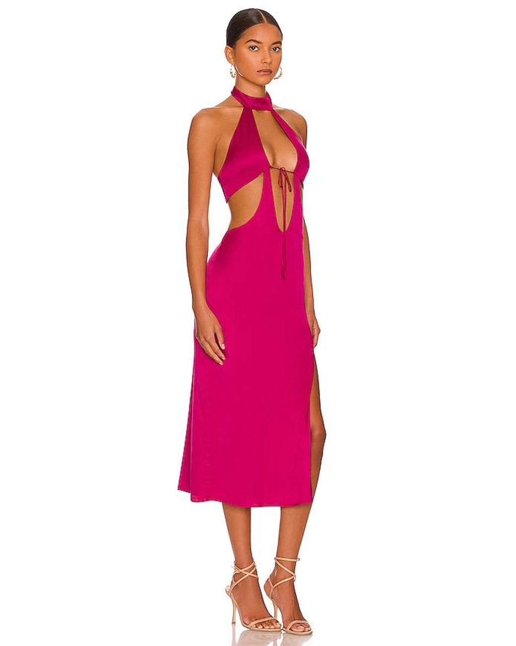 Camila Coelho Pink Abigale Midi Dress