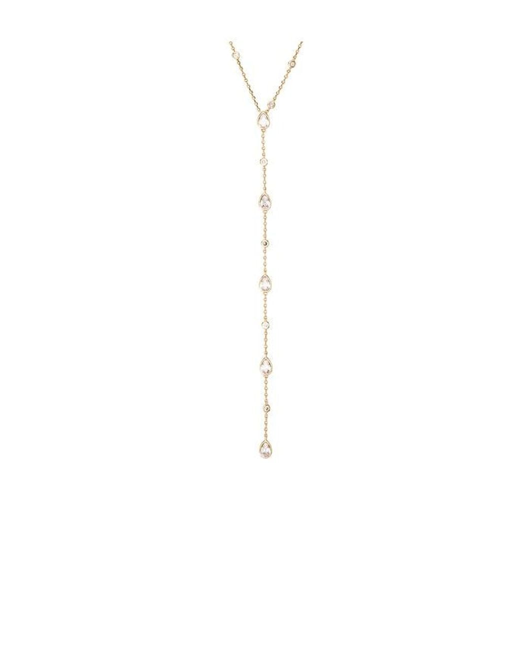 Ettika Metallic Radiant Gem Lariat Necklace