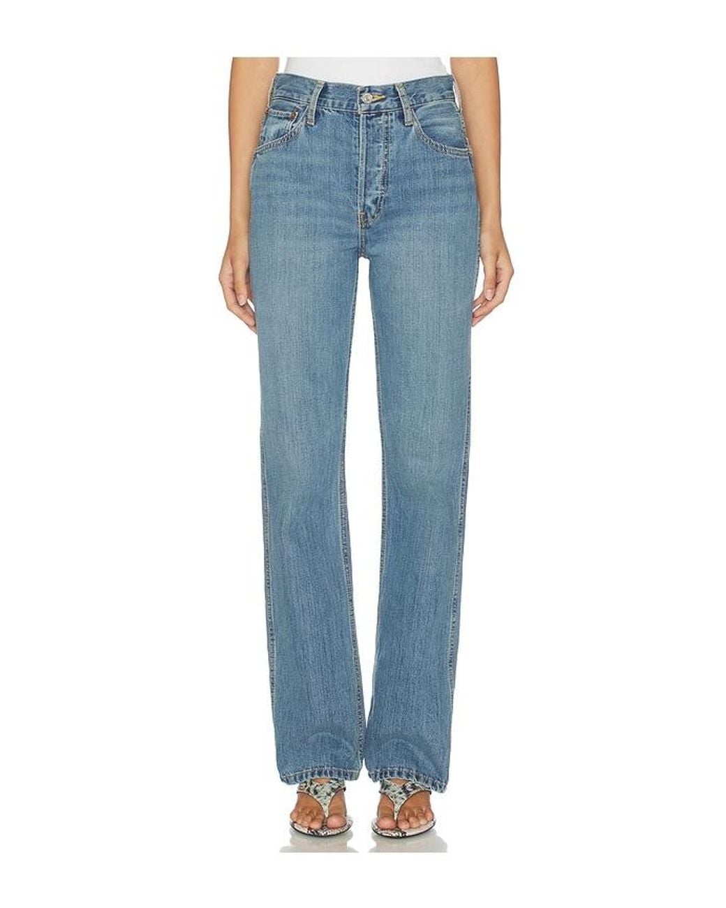 Re/done Blue 90S High Rise Loose Jean