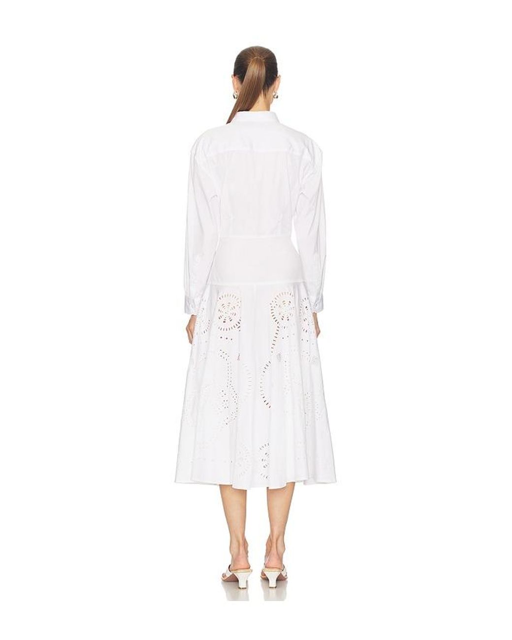 Polo Ralph Lauren White Collared Long Sleeve Shirt Dress