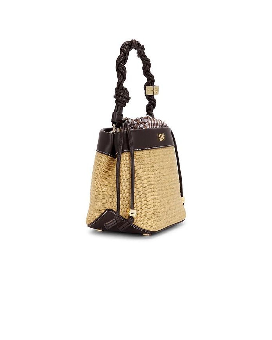 Ganni Black Bou Bucket Raphia