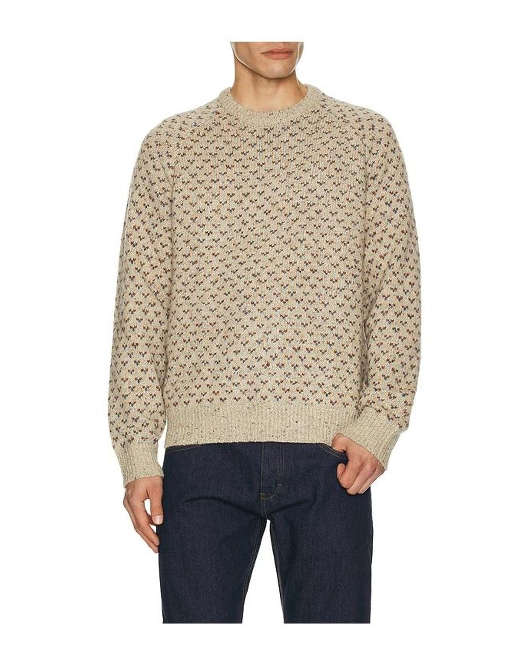 Faherty Brand Blue Donegal Crew Neck Sweater for men