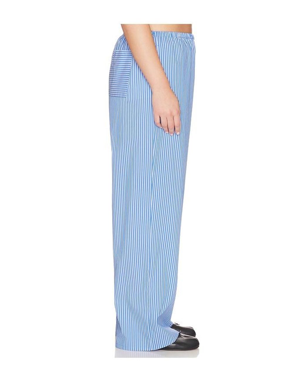 GOOD AMERICAN Blue Poplin Pull On Pants