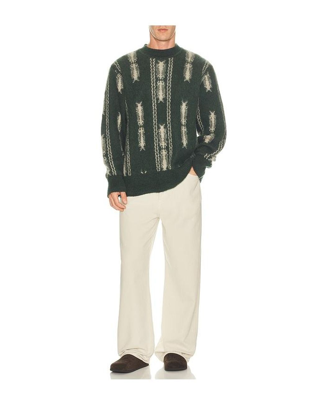 Oas Green Siva Pino Crewneck Sweater for men