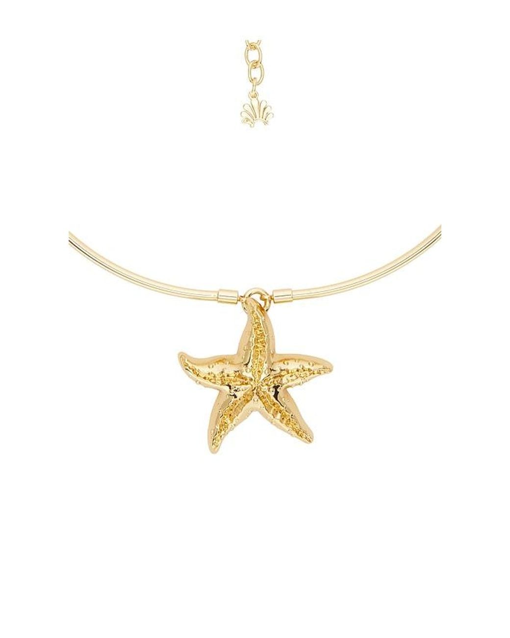 Lele Sadoughi Metallic Starfish Collar Necklace