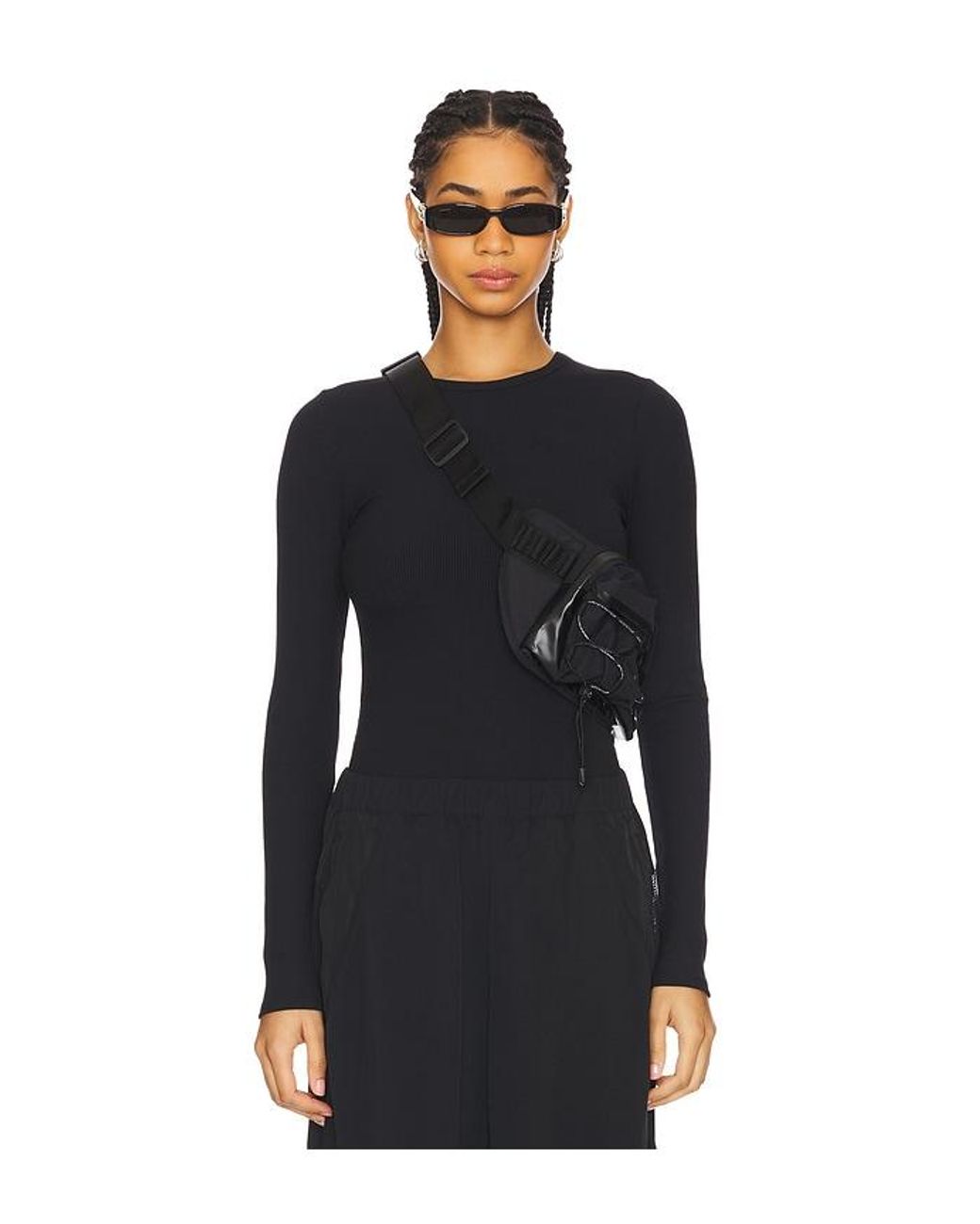 Alo Yoga Ribbed Modal Long Sleeve Top in Black | Lyst UK