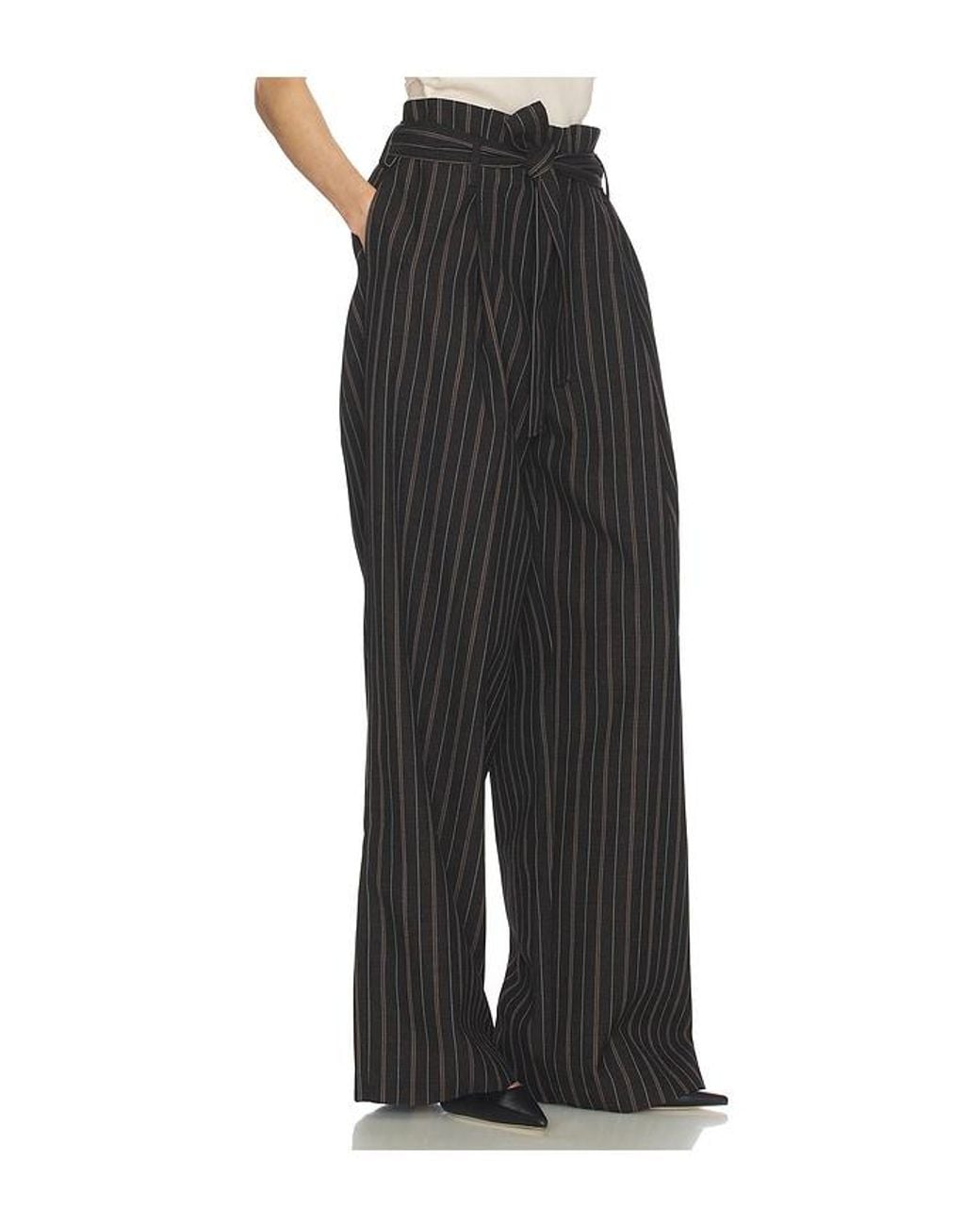 Helsa Black Stripe Twill Super Baggy Pants