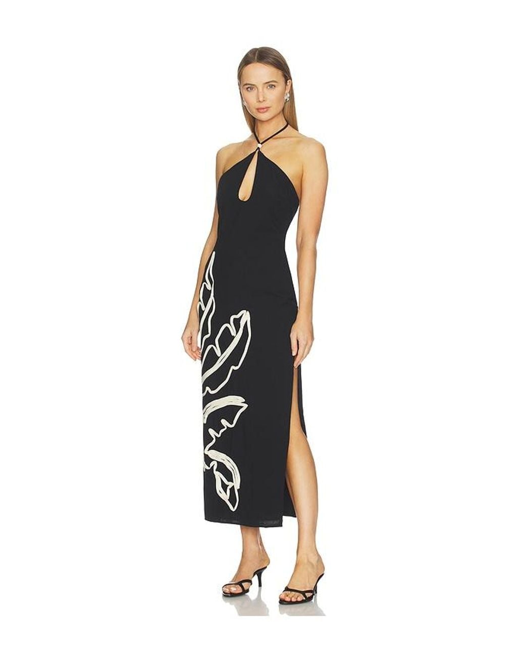 Seven Wonders Black Brontie Keyhole Halter Midi Dress