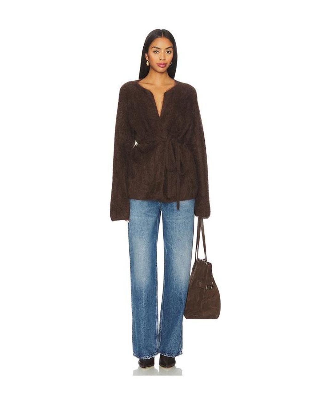 Soft Goat Brown Brushed Cardigan