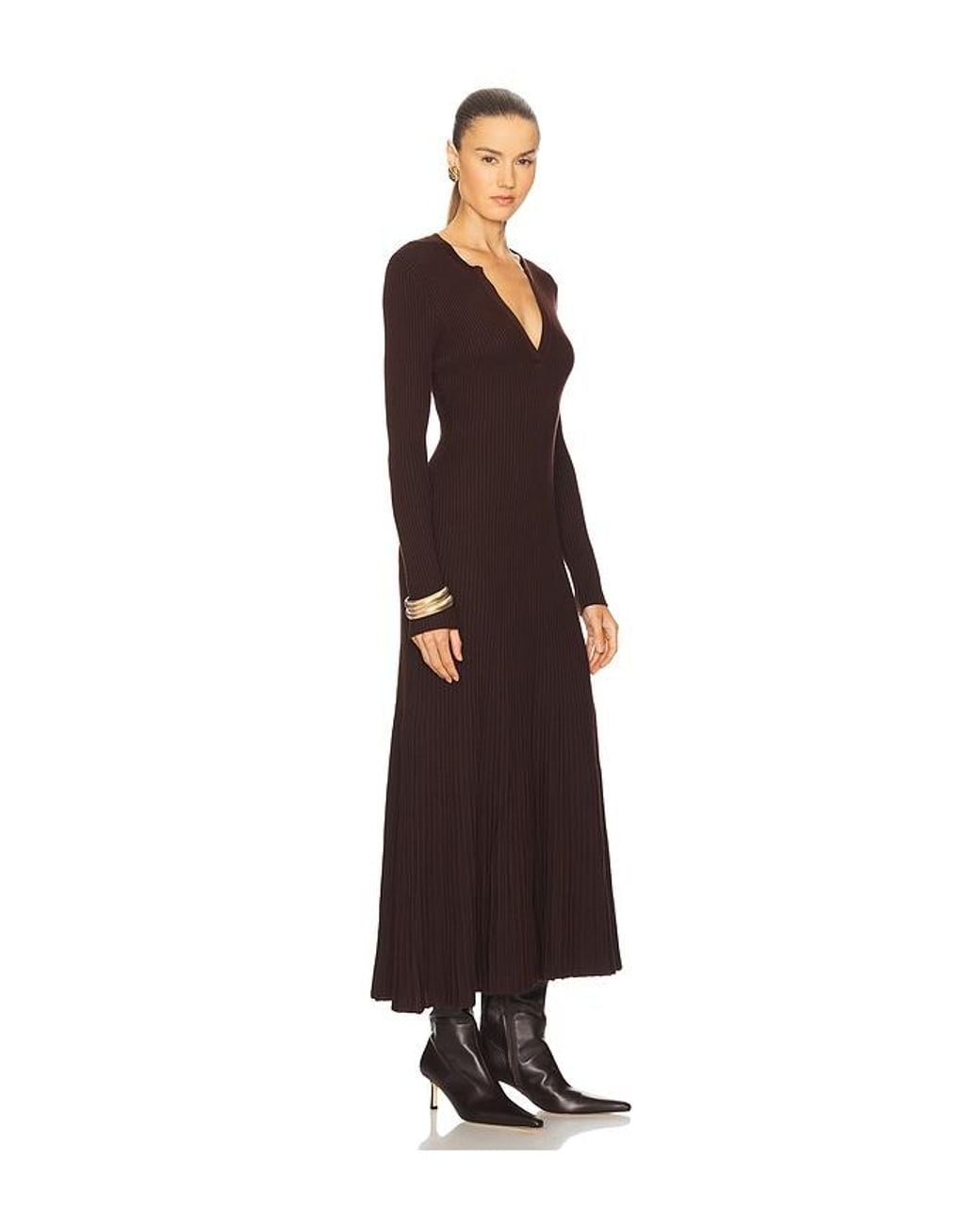 bardot hattie knit midi dress in Brown size_chart_Midi Dress