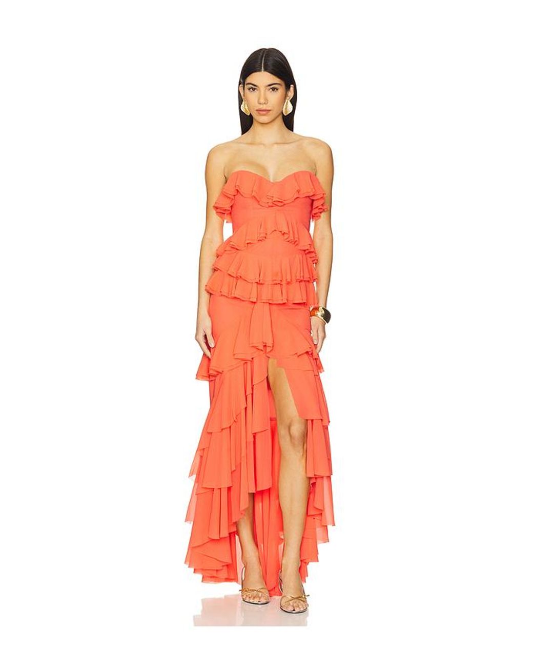 Michael Costello Orange X Revolve Oleksandra Gown