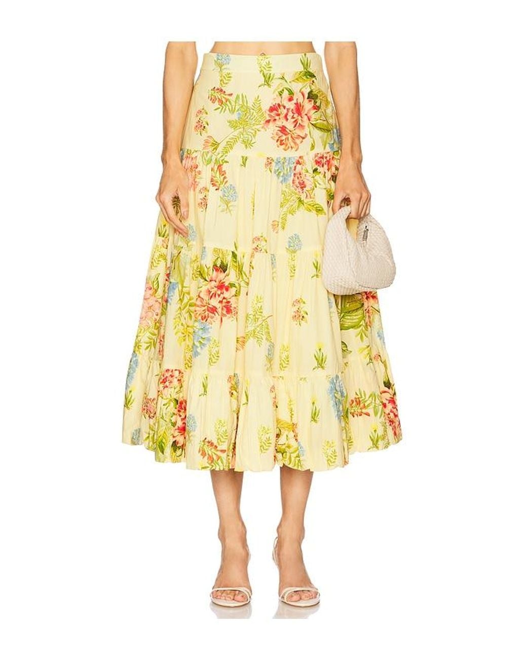 Hemant & Nandita Yellow Midi Skirt