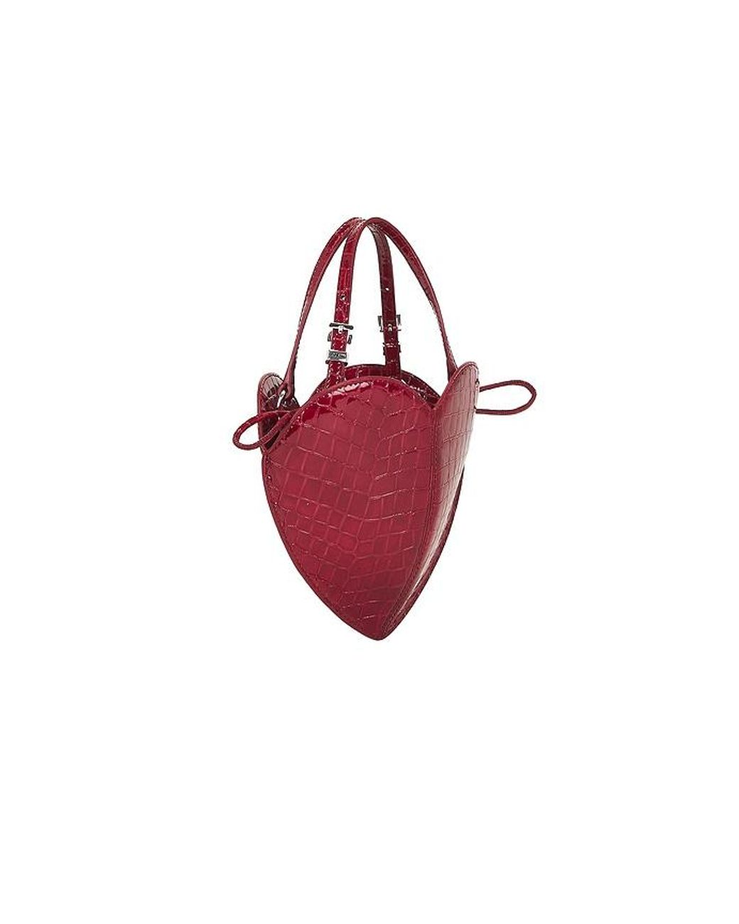 ROTATE BIRGER CHRISTENSEN Red Patent Croco Heart Bag