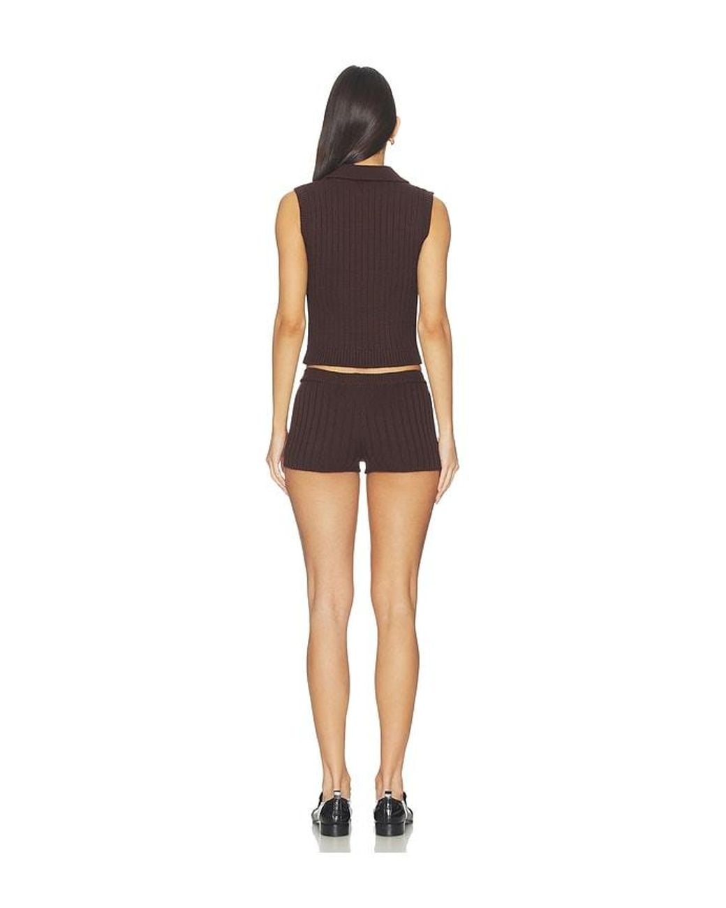 ALL THE WAYS Black Leia Knit Short Set