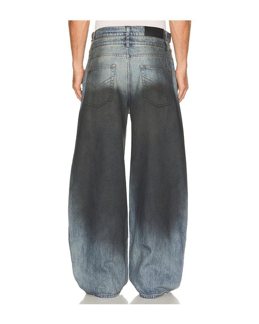 Feng Chen Wang Blue Double Waist Gradient Denim Trousers for men