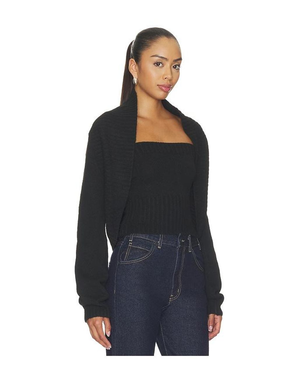 MORE TO COME Black Huntah Cardigan Set