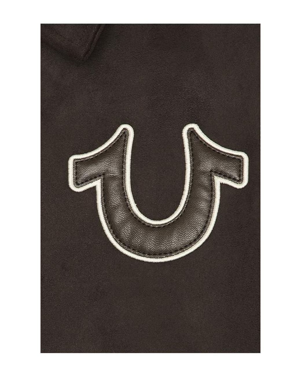 True Religion Black Suede Bomber Jacket for men